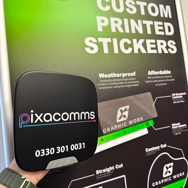 Pixacomms Ajax Branding Plate Sticker Double Deck Black Matte